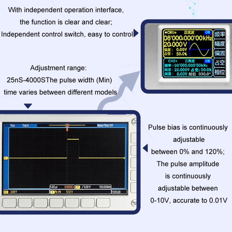 JUNTEK Programmable Dual-Channel DDS Function Arbitrary Waveform Signal Generator, Frequency: 30MHz(EU Plug) - Other Tester Tool by buy2fix | Online Shopping UK | buy2fix