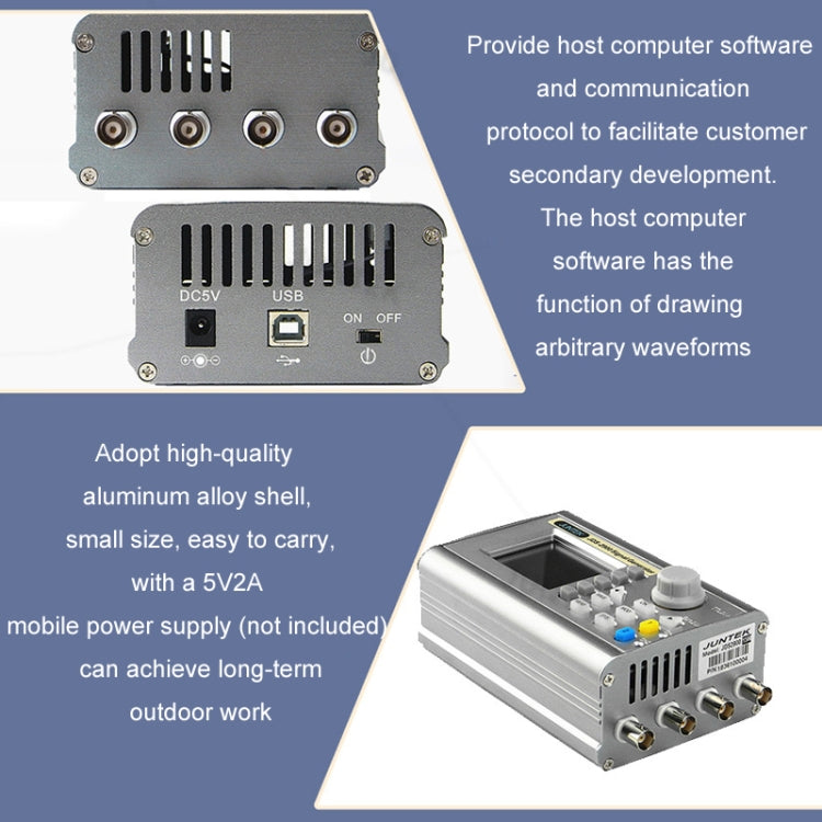 JUNTEK Programmable Dual-Channel DDS Function Arbitrary Waveform Signal Generator, Frequency: 30MHz(EU Plug) - Other Tester Tool by buy2fix | Online Shopping UK | buy2fix