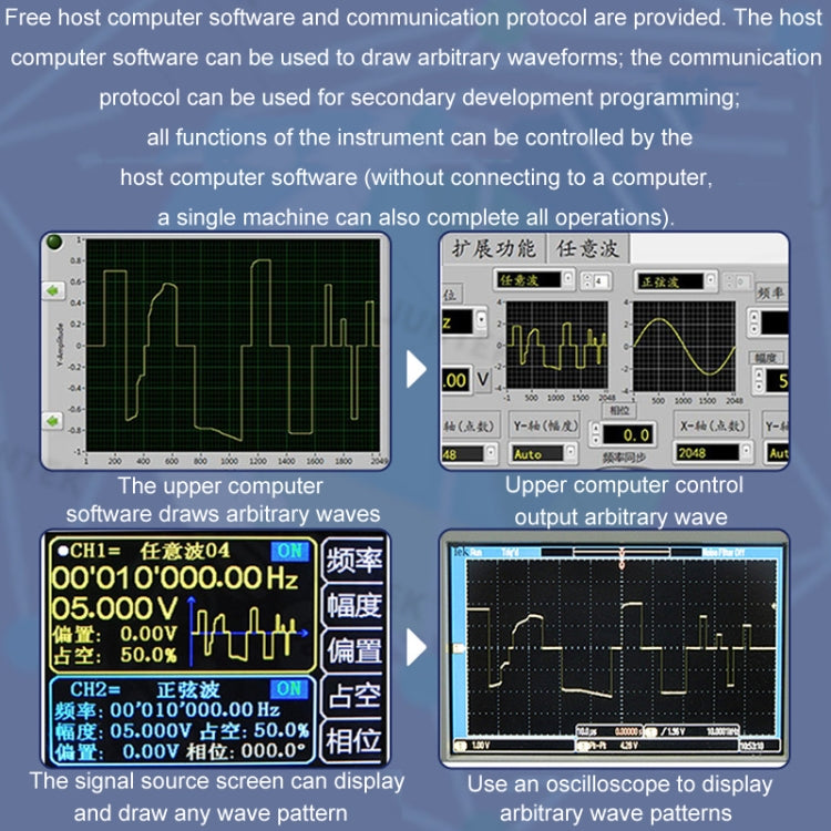 JUNTEK Programmable Dual-Channel DDS Function Arbitrary Waveform Signal Generator, Frequency: 60MHz(UK Plug) - Other Tester Tool by buy2fix | Online Shopping UK | buy2fix