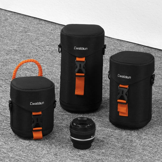 Cwatcun D157 DSLR Camera Lens Barrel Shockproof Thickened Digital Lens Bag Flip Lens Pouch, Color: Extra Large Black - Lens Bag by Cwatcun | Online Shopping UK | buy2fix