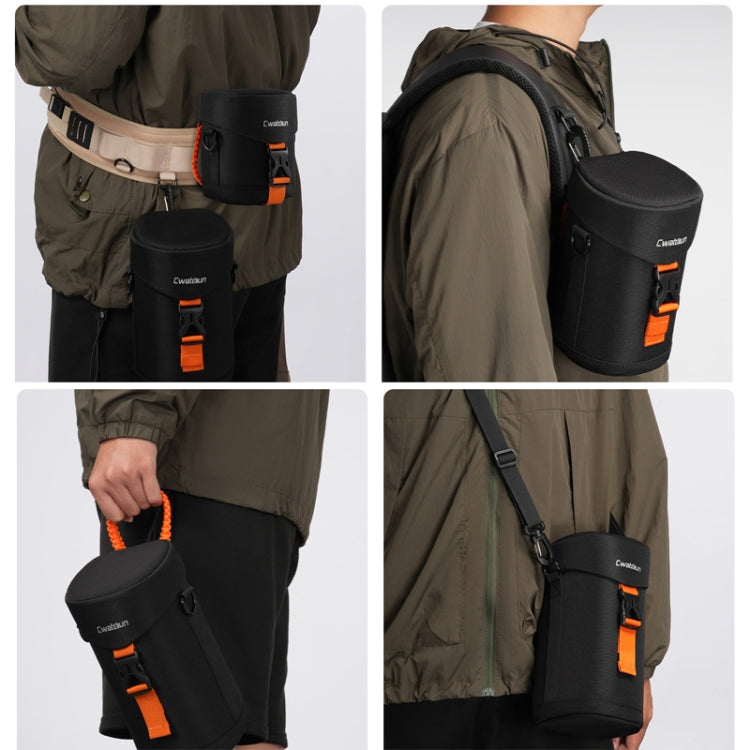Cwatcun D157 DSLR Camera Lens Barrel Shockproof Thickened Digital Lens Bag Flip Lens Pouch, Color: Medium Black - Lens Bag by Cwatcun | Online Shopping UK | buy2fix