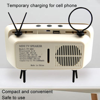 Retro Small TV Desktop Cell Phone Holder With Bluetooth Speaker Player(Silver Gray) - Desktop Holder by buy2fix | Online Shopping UK | buy2fix