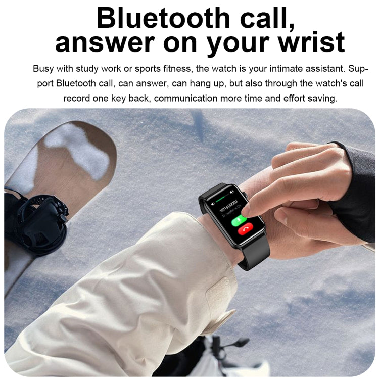 Smart Watch Ring ECG Temperature Heart Rate Blood Pressure Health Bluetooth Talking Watch, Color: Blue Silicone - Smart Wristbands by buy2fix | Online Shopping UK | buy2fix