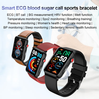 Smart Watch Ring ECG Temperature Heart Rate Blood Pressure Health Bluetooth Talking Watch, Color: Blue Silicone - Smart Wristbands by buy2fix | Online Shopping UK | buy2fix