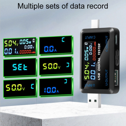 6527-Q Multifunctional Digital Voltage And Current Meter Portable Capacity Tester(USB+Type-C Port) by buy2fix
