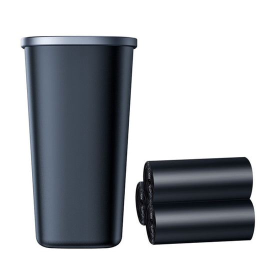Simple Car Trash Can Automobile Storage Bin With Trash Bag(Black)