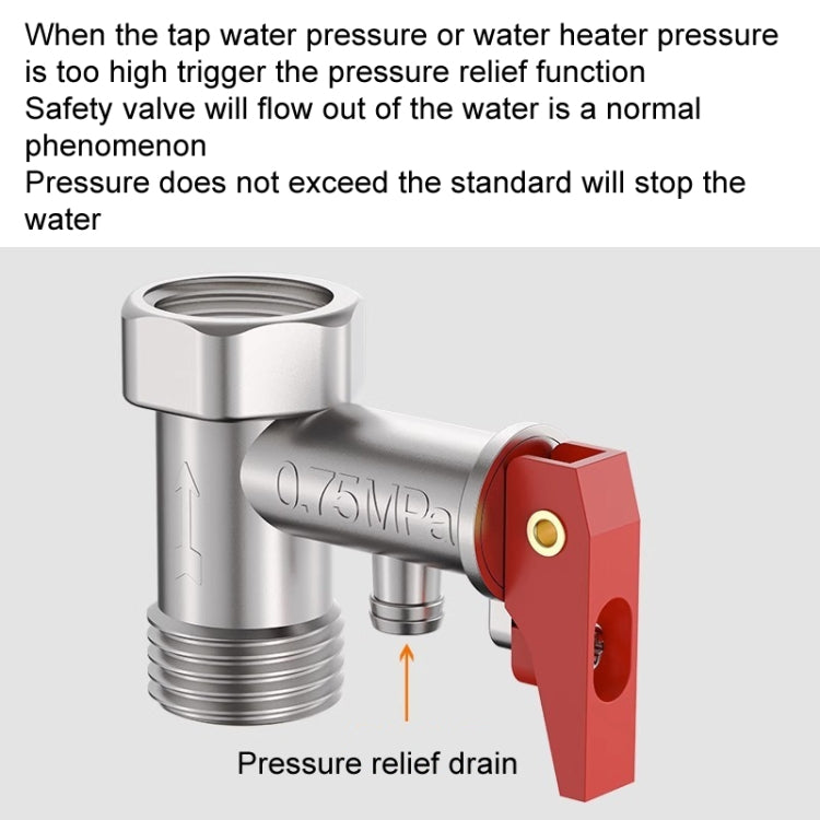 0.7MPa Pressure Relief Valve For Electric Water Heater Pressure Reducing Exhaust Valve Household Check Valve - Water Heaters & Accessories by buy2fix | Online Shopping UK | buy2fix