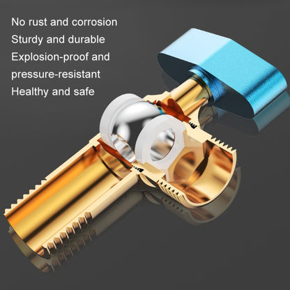 Copper High Flow 4-point Ball Valve Hot Cold Water Gas Water Heater Full Open Triangle Valve, Color: Gray Blue Label Cold Water - Water Heaters & Accessories by buy2fix | Online Shopping UK | buy2fix