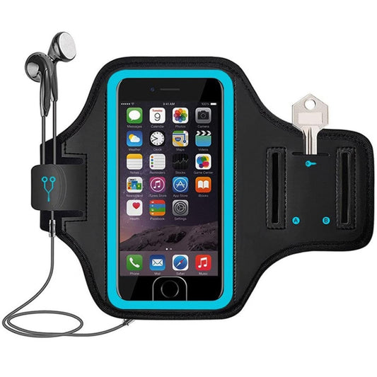Mobile Phone Armband With Adjustable Strap & Key Pocket, Size: Medium Blue - 5.5~6.5 inch by buy2fix | Online Shopping UK | buy2fix