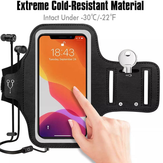 Mobile Phone Armband With Adjustable Strap & Key Pocket, Size: Large Blue - 5.5~6.5 inch by buy2fix | Online Shopping UK | buy2fix