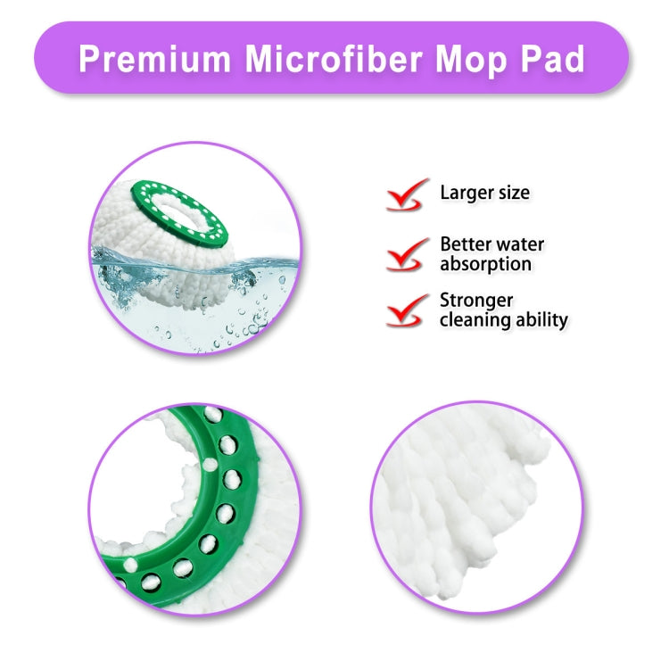 For Libman Tornado Spin Mop Microfiber Mop Pad Replacement Parts(White) - Other Accessories by buy2fix | Online Shopping UK | buy2fix