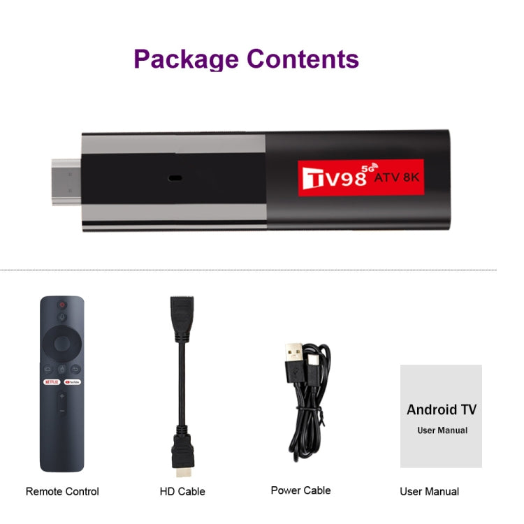 TV98 ATV 8K Allwinner H618 Android 14 2.5G+5G Dual Wifi HD Set-Top Box With Bluetooth Voice Remote Controller 2GB+16GB - Android TV Sticks by buy2fix | Online Shopping UK | buy2fix