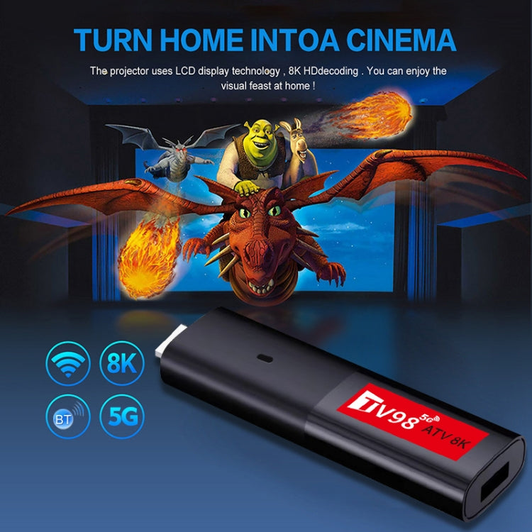 TV98 ATV 8K Allwinner H618 Android 14 2.5G+5G Dual Wifi HD Set-Top Box With Bluetooth Voice Remote Controller 2GB+16GB - Android TV Sticks by buy2fix | Online Shopping UK | buy2fix