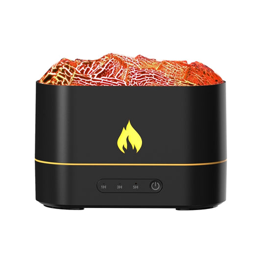 HX853B USB Plug-In Colorful Flame Lighting Effect Aromatherapy Humidifier(Black) by buy2fix