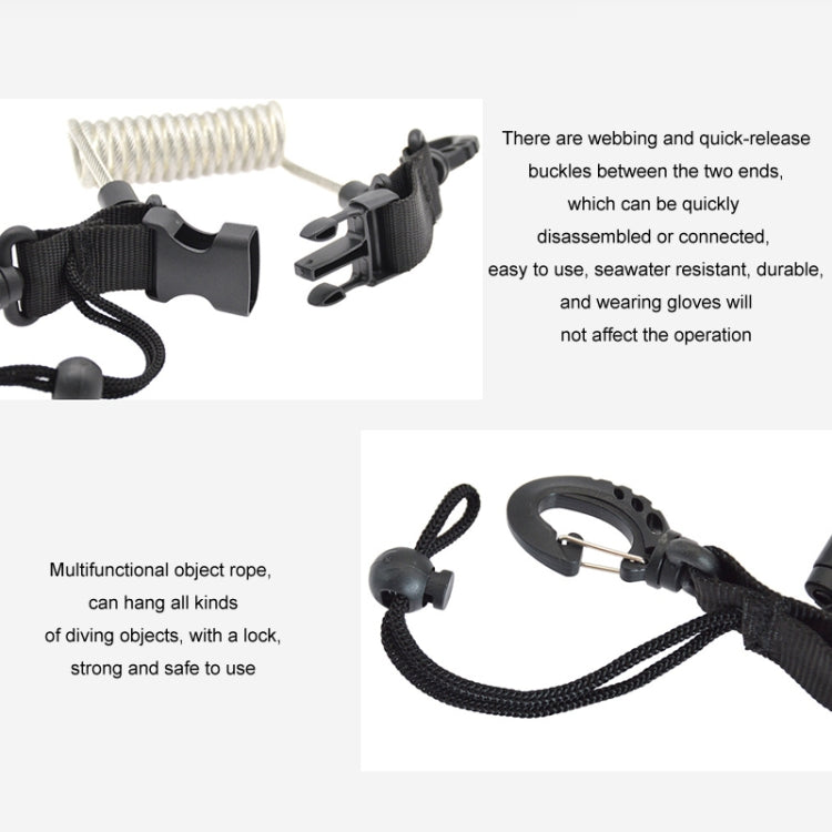 Diving Camera TPU Spring Steel Wire Retractable Anti-lost Rope, Color: Transparent Black - Diving Accessories by buy2fix | Online Shopping UK | buy2fix