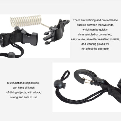 Diving Camera TPU Spring Steel Wire Retractable Anti-lost Rope, Color: Transparent Black - Diving Accessories by buy2fix | Online Shopping UK | buy2fix
