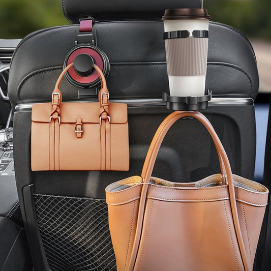 3 In 1 Car Seat Back Hanger for Cup and Phone Vehicle Seat Headrest Hooks(Black) by buy2fix