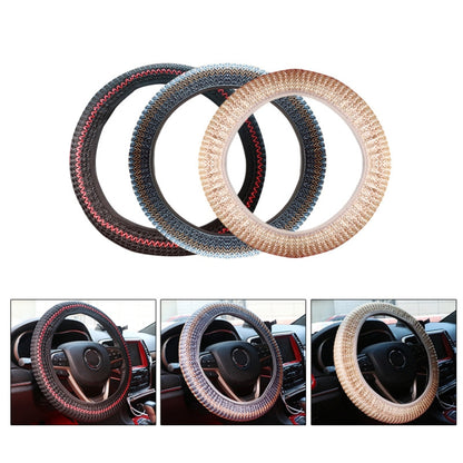 Universal Car Steering Wheel Ice Silk Non-slip Breathable Protective Cover(Beige Coffee) - Steering Wheel Accessories by buy2fix | Online Shopping UK | buy2fix