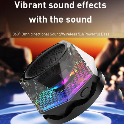 Magnetic Diamond Bluetooth Speaker with RGB Color Light Portable Phone Stand - Mini Speaker by buy2fix | Online Shopping UK | buy2fix