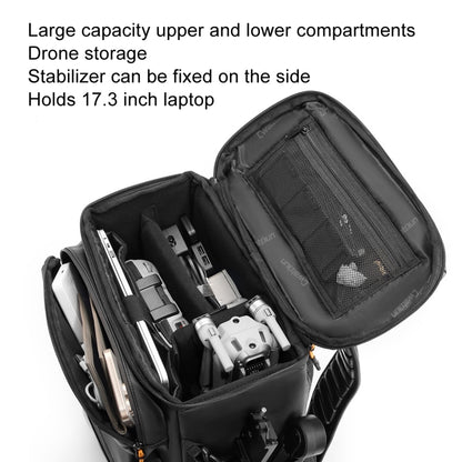 Cwatcun D141 Shoulder Drone Bag Large Capacity Multifunctional Waterproof Photography SLR Camera Bag(Black Extra Large) - Backpack by Cwatcun | Online Shopping UK | buy2fix