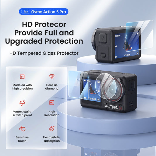For DJI Osmo Action 5 Pro aMagisn 9H Hardness Tempered Glass Set Package A by aMagisn