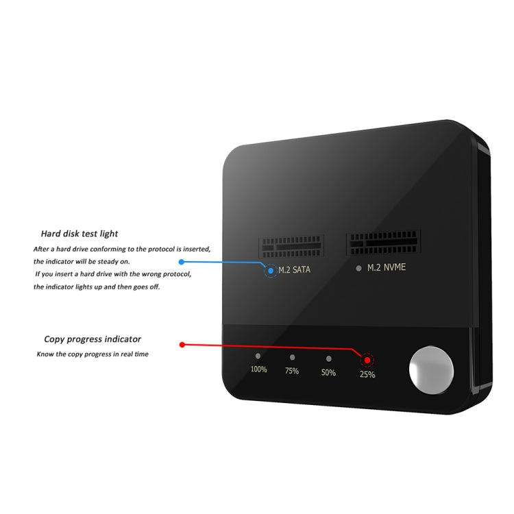 SSD Copy Machine M.2 SATA/NVME Mutual Copy Clone Online Read / Write HDD Enclosure - HDD Enclosure by buy2fix | Online Shopping UK | buy2fix