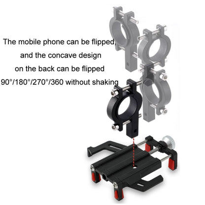 Aluminum Alloy Motorcycle Bicycle Navigation Mobile Phone Holder(Red) - Holder by buy2fix | Online Shopping UK | buy2fix