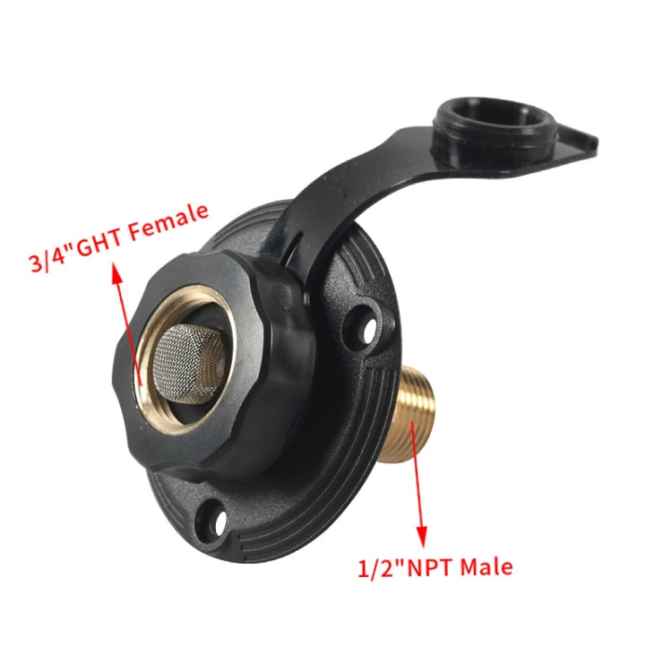 RV Brass Water Inlet Check Valve Yacht Accessories, Color: Black+Raw Tape by buy2fix