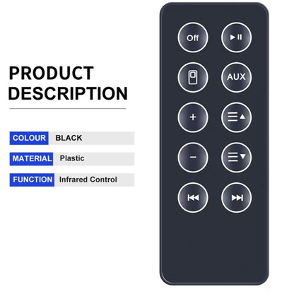 For BOSE SD10 Bluetooth Speaker Remote Control Replacement Parts(Black) - Other Accessories by buy2fix | Online Shopping UK | buy2fix
