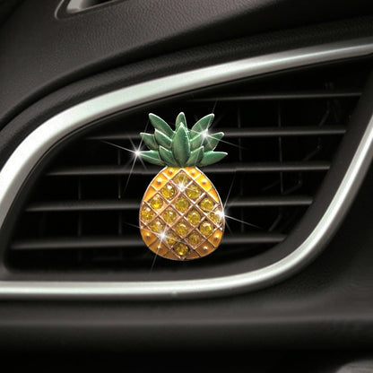 Car Air Conditioning Vent Pineapple Decorative Aromatherapy Clip(Rhinestones) by buy2fix
