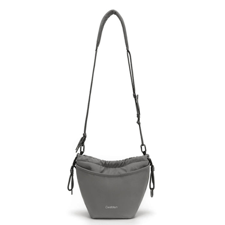 Cwatcun D159 Cloud Drawstring Camera Bag Shoulder Crossbody Photo Bag(Gray) - Strap Satchel by Cwatcun | Online Shopping UK | buy2fix