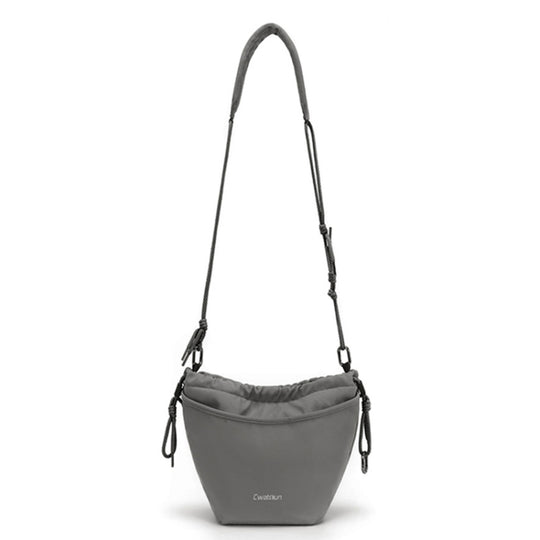 Cwatcun D159 Cloud Drawstring Camera Bag Shoulder Crossbody Photo Bag(Gray)