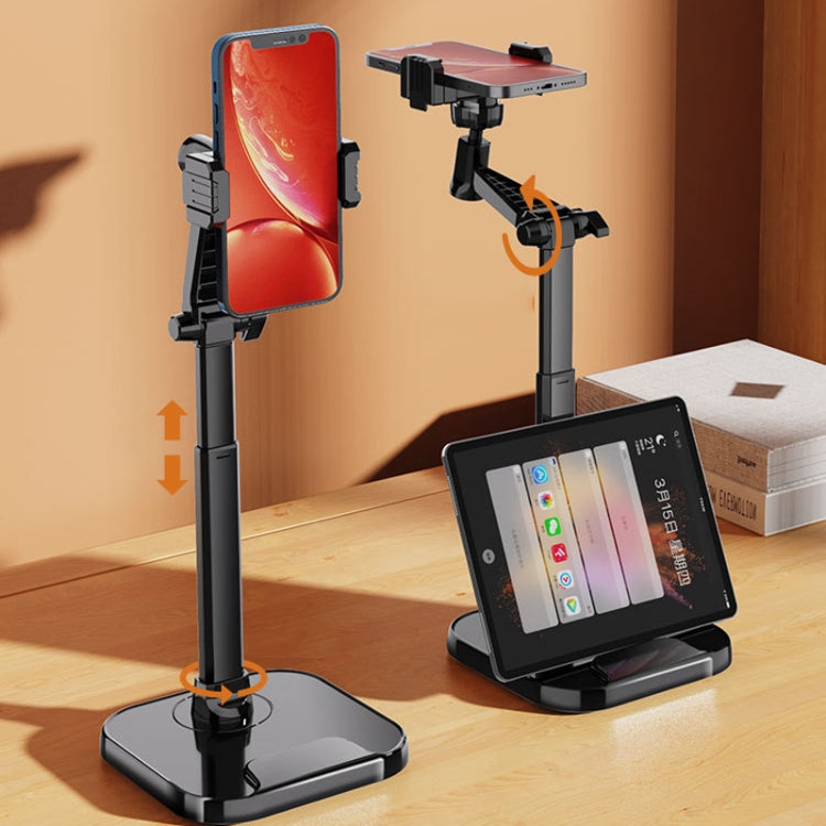 Dual-Position Rotatable Phone And Tablet Stand Retractable Weighted Base Desktop Holder, Spec: Phone Model Black - Desktop Holder by buy2fix | Online Shopping UK | buy2fix