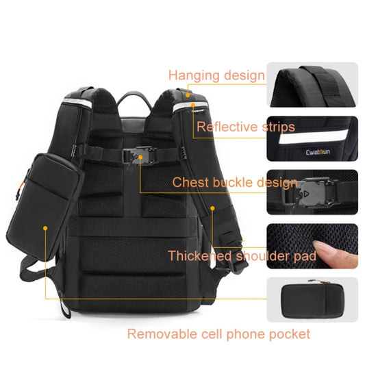 Cwatcun D132 DSLR Camera Backpack Hard-shell Crashproof Waterproof Decompression Shoulder Photo Bag, Color: 2nd Generation Large Black - Backpack by Cwatcun | Online Shopping UK | buy2fix