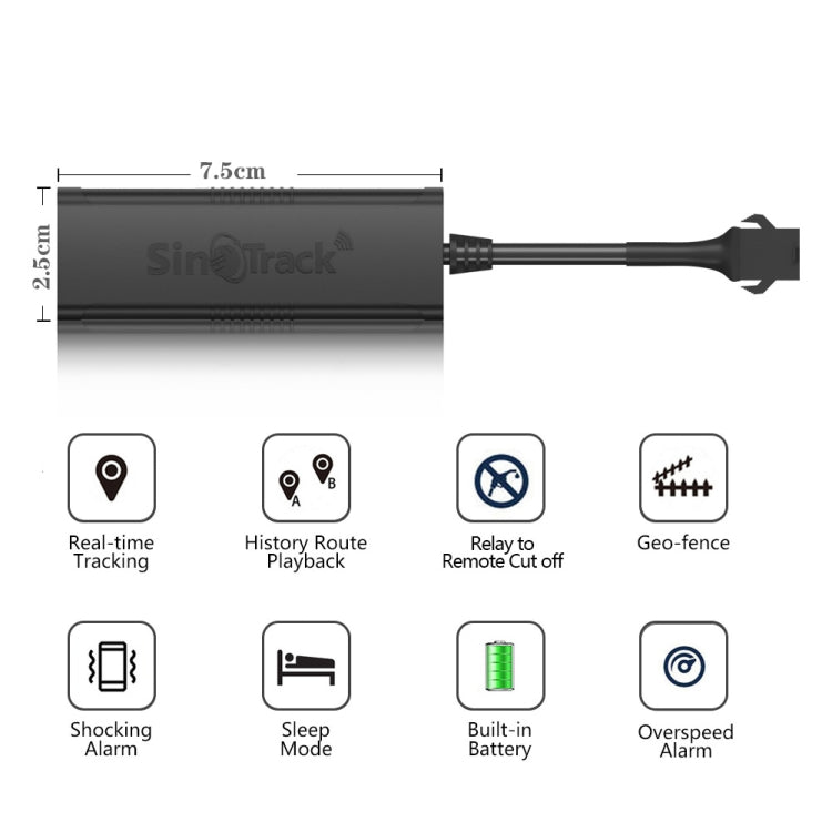 SinoTrack GPS Vehicle-Mounted Motorcycle Car Positioning Tracker, Model: 2G-ST-901M+Relay - GPS Accessories by SinoTrack | Online Shopping UK | buy2fix