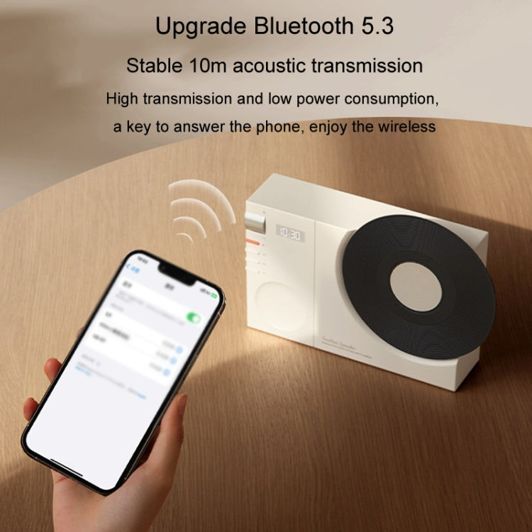 Retro Clock Bluetooth Speaker Rotating Film Wireless Subwoofer Hifi Sound Audio(Black) - Desktop Speaker by buy2fix | Online Shopping UK | buy2fix