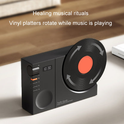 Retro Clock Bluetooth Speaker Rotating Film Wireless Subwoofer Hifi Sound Audio(White) - Desktop Speaker by buy2fix | Online Shopping UK | buy2fix