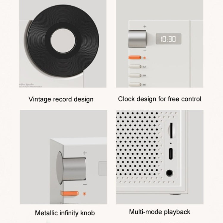 Retro Clock Bluetooth Speaker Rotating Film Wireless Subwoofer Hifi Sound Audio(Pink) - Desktop Speaker by buy2fix | Online Shopping UK | buy2fix