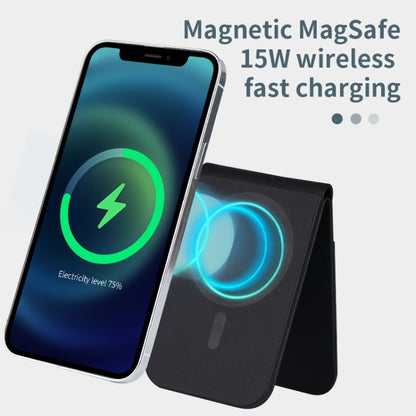 3 in 1 Cellphone Magnetic Wireless Charger Card Holder Phone Bracket(Black) - Wireless Charger by buy2fix | Online Shopping UK | buy2fix