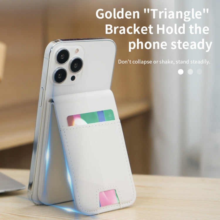 3 in 1 Cellphone Magnetic Wireless Charger Card Holder Phone Bracket(Black) - Wireless Charger by buy2fix | Online Shopping UK | buy2fix