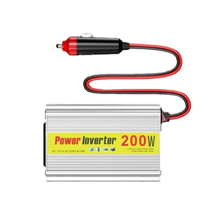 200W Modified Sine Wave Inverter Car Mobile Phone 2.1A Universal Power Supply, Specification: 12 To 220V by buy2fix