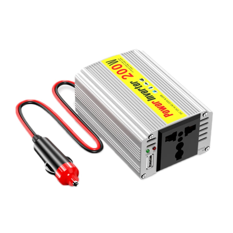 200W Modified Sine Wave Inverter Car Mobile Phone 2.1A Universal Power Supply, Specification: 12 To 220V by buy2fix