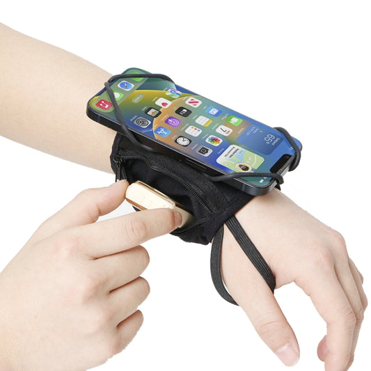 Rotating Wrist Phone Strap Coin Purse Touchable Phone Wristband Can Hold Cards, Change and Keys(Black) - Other by buy2fix | Online Shopping UK | buy2fix