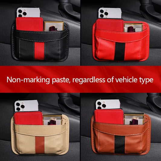 Multifunctional Car-Mounted Adhesive Mesh Bag For Storage Hanging Bags(Brown) by buy2fix