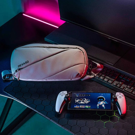 DEVASO Handheld Universal Storage Bag Crossbody Bag(Silver Enlarge) by DEVASO