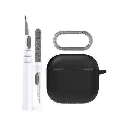 For Airpods 4 AhaStyle WG163 Earphone Drop-Proof Dust-Proof Silicone Protective Case With Cleanning Pen(Black) - For AirPods 4 by AhaStyle | Online Shopping UK | buy2fix