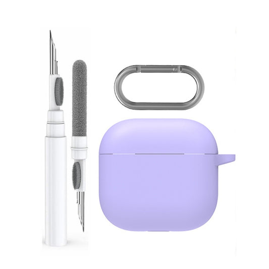 For Airpods 4 AhaStyle WG163 Earphone Drop-Proof Dust-Proof Silicone Protective Case With Cleanning Pen(Purple) - For AirPods 4 by AhaStyle | Online Shopping UK | buy2fix