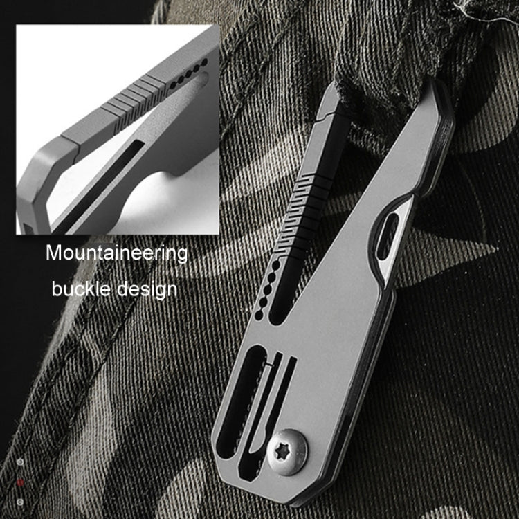 Multifunctional Titanium Keychain Outdoor Portable Defense Mini Folding Knife, Style: With 2 Titanium Ring - Key Rings by buy2fix | Online Shopping UK | buy2fix