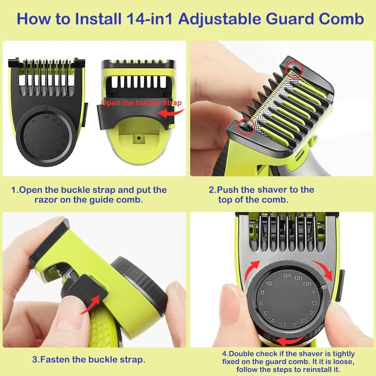 4 In 1  For Philips OneBlade QP2520 QP2530 QP2630 Electric Trimmer Shaver - Shavers Parts by buy2fix | Online Shopping UK | buy2fix