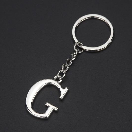 Double-Sided Three-Dimensional Plating Alphabet Keychain, Style: G - Key Rings by buy2fix | Online Shopping UK | buy2fix